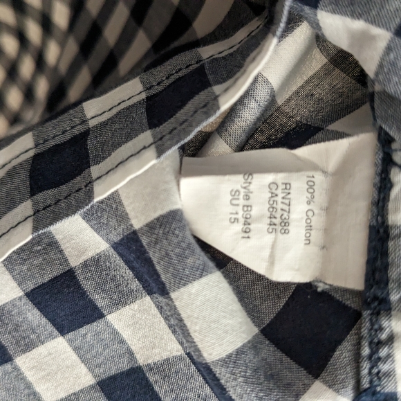 J. Crew Navy & White Gingham Utility Shirt - Picture 3 of 4